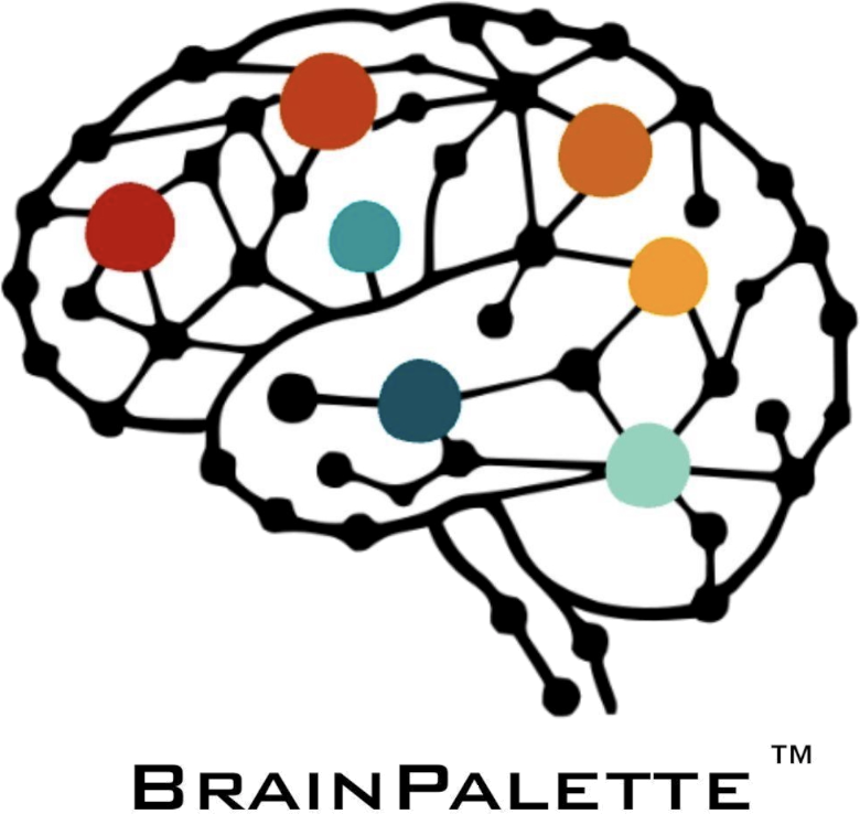 BrainPalette logo — a stylized brain with colored nodes